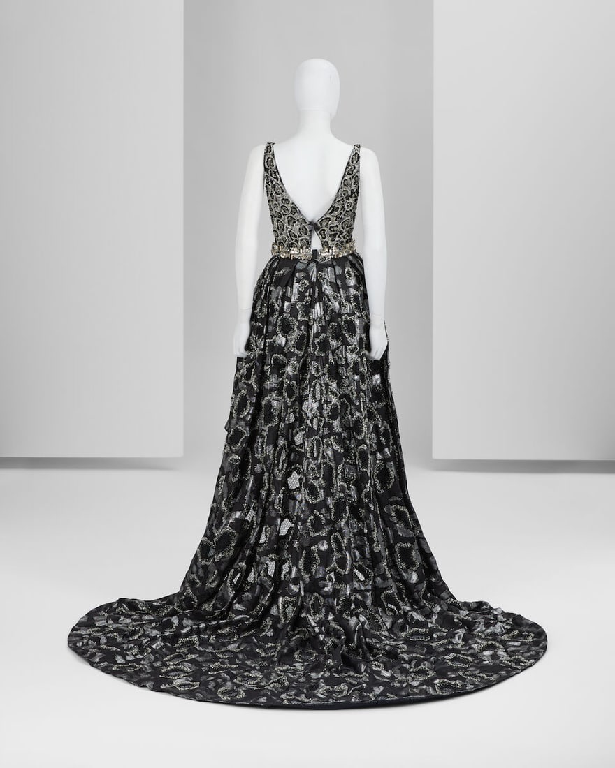 Ralph & Russo Haute Couture: Black and Silver Playsuit with Train Spring/Summer 2019, Runway Loo - 4