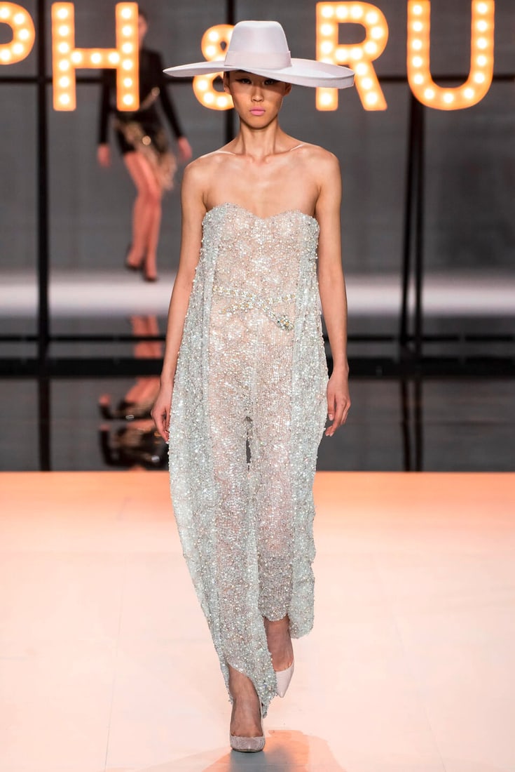 Ralph & Russo Haute Couture: Pale Pink Embroidered Tulle Jumpsuit Spring/Summer 2019, Runway Loo - 4