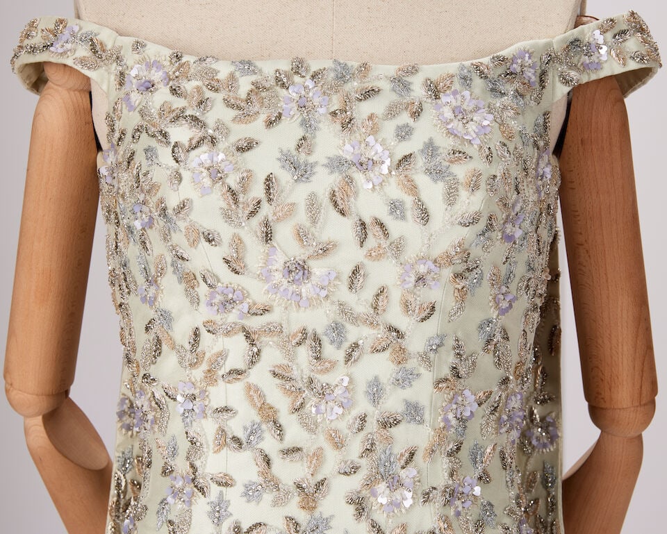 Ralph & Russo Haute Couture: Embroidered Pale Mint Silk Zibeline Gown Spring/Summer 2016, Runway - 2