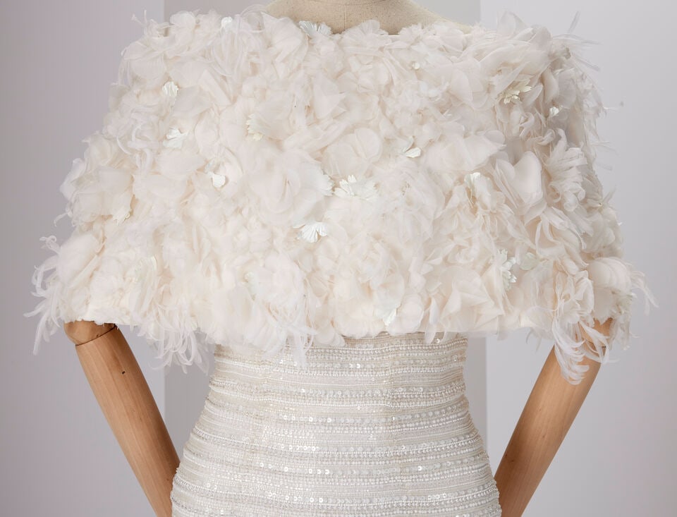 Ralph & Russo Haute Couture: White Silk Organza Fishtail Gown with Bolero Spring/Summer 2016, Ru - 2