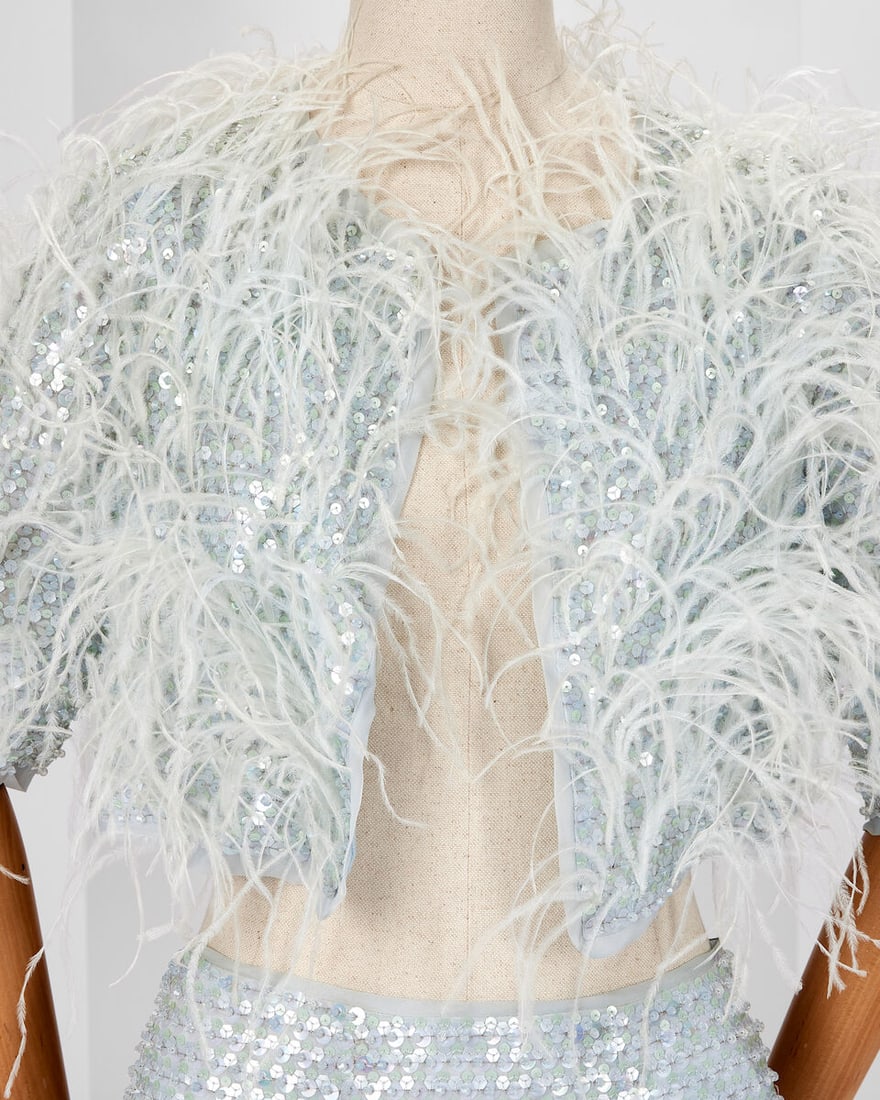 Ralph & Russo Haute Couture: Ostrich Feather and Sequin Cape and Skirt Spring/Summer 2016, Runwa - 2