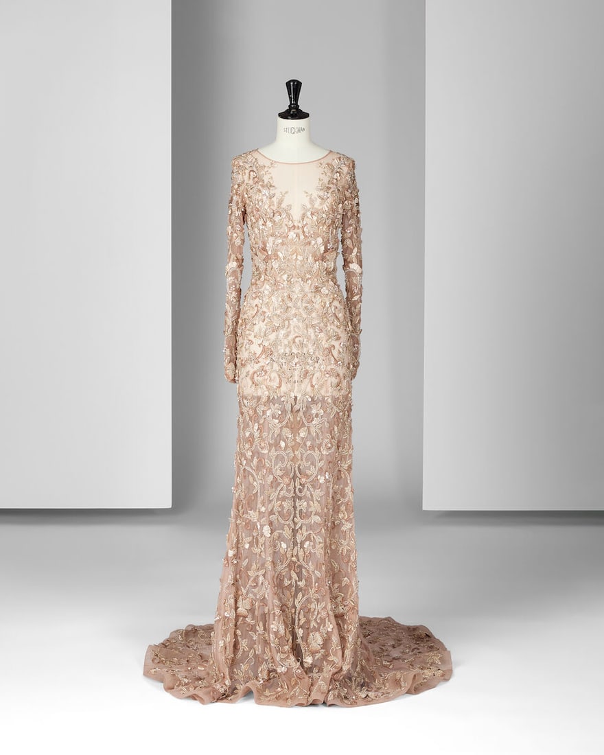 Ralph & Russo Haute Couture: Embroidered Rose Gold Fishtail Gown Spring/Summer 2016, Runway Look (1 of 4)