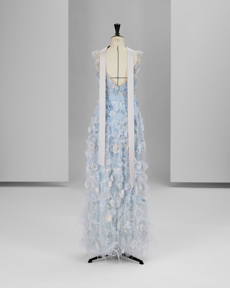 Ralph & Russo Haute Couture Exclusive: Pale Blue Embellished Tulle Gown - 3