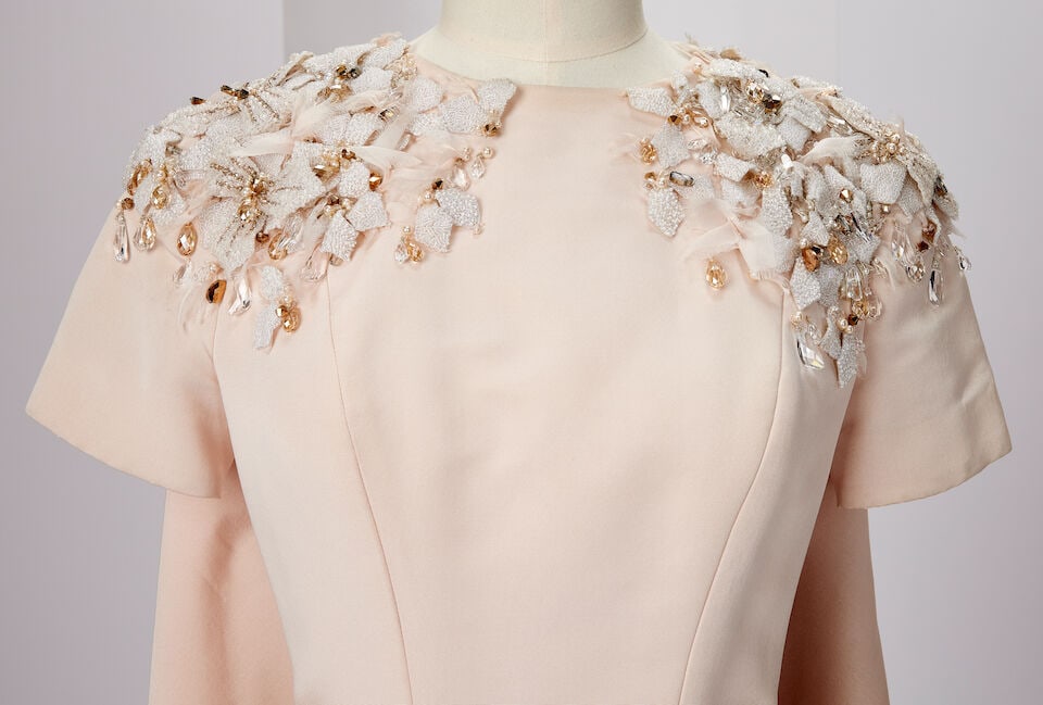 Ralph & Russo Haute Couture: Powder Pink Silk Faille Peplum Dress Autumn/Winter 2014, Runway Lo - 2