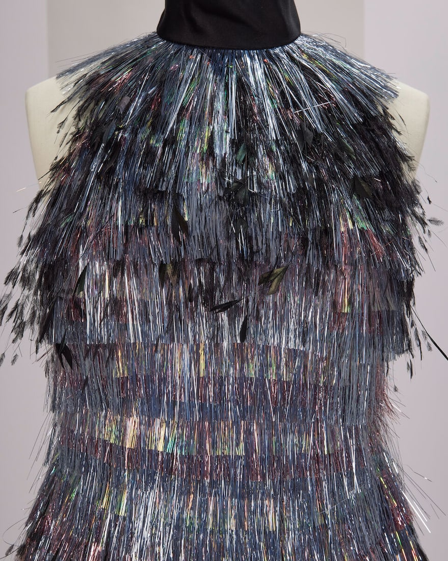 Ralph & Russo Haute Couture: Gunmetal and Pink Foil Mini Dress Autumn/Winter 2017, Runway Look 8 - 2