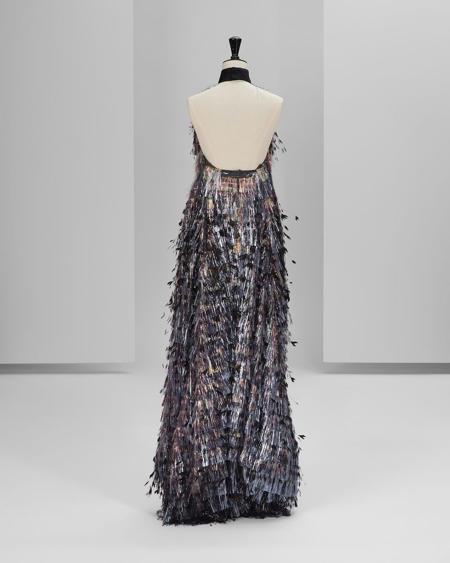 Ralph & Russo Haute Couture: Gunmetal and Pink Foil Mini Dress Autumn/Winter 2017, Runway Look 8 - 3