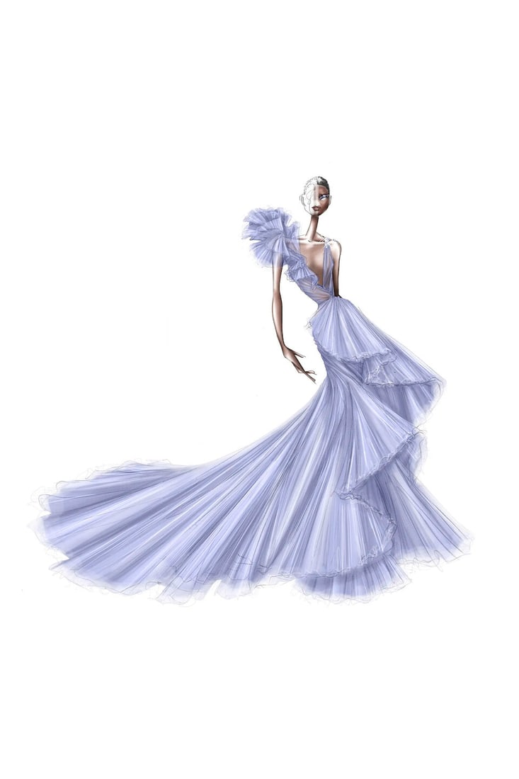 Ralph & Russo Haute Couture: Lavender and Pink Tulle Ballgown Autumn/Winter 2020, Runway Look 48 - 3