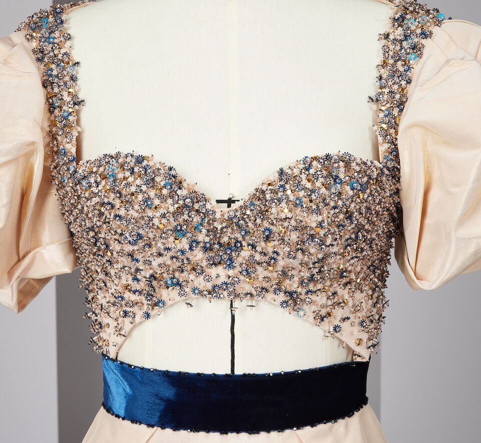 Ralph & Russo Haute Couture: Rose Gold Silk Mini Dress Autumn/Winter 2018, Runway Look 40 - 3