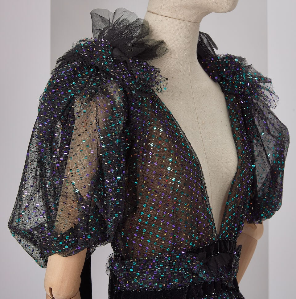 Ralph & Russo Haute Couture: Black Tulle Tiered Gown Autumn/Winter 2018, Runway Look 14 - 2