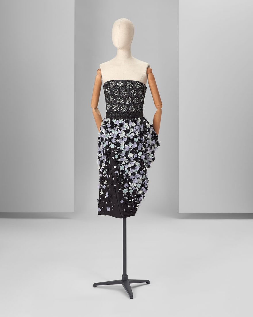 Ralph & Russo Haute Couture: Black Embroidered Silk Gazar and Organza Cocktail Dress Spring/Summ (1 of 4)