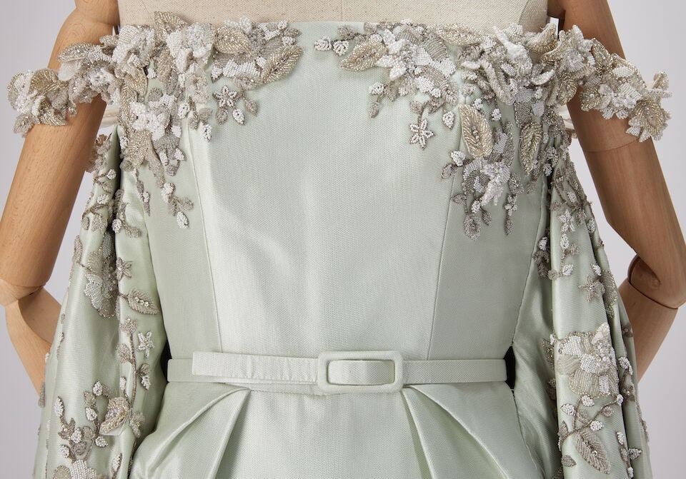 Ralph & Russo Haute Couture: Mint Silk Zibeline Puffball Dress Spring/Summer 2015, Runway Look 2 - 4