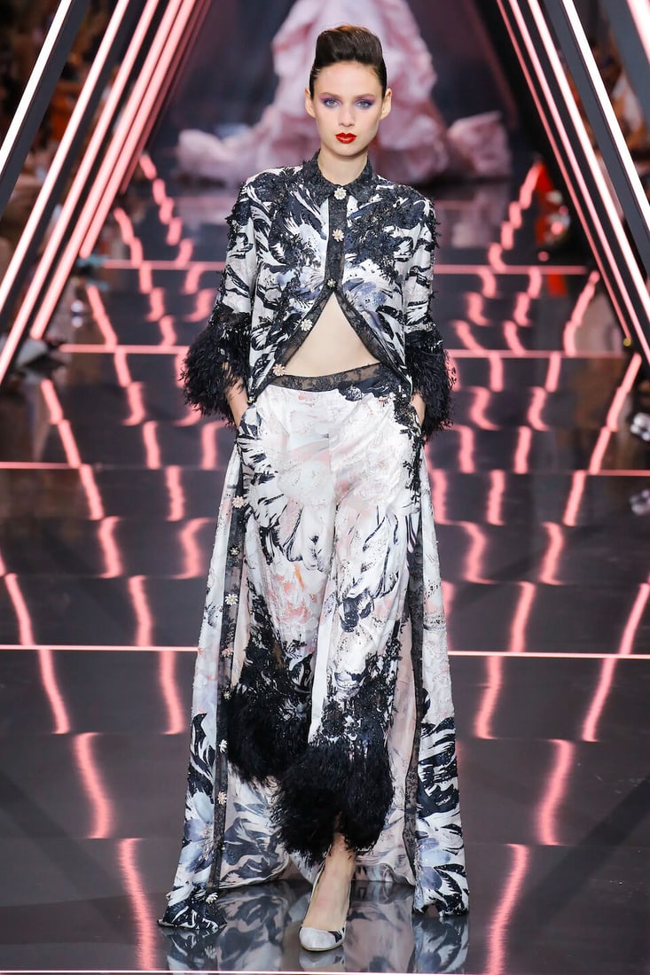 Ralph & Russo Haute Couture: Floral Silk Trousers and Corset Trousers: Autumn/Winter 2018, Runwa - 4