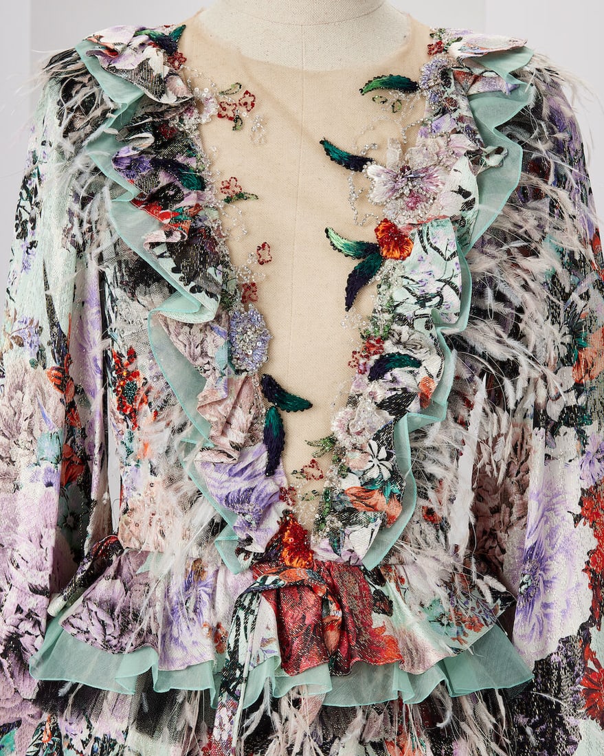 Ralph & Russo Haute Couture: Floral Silk Lurex Gown Autumn/Winter 2019, Runway Look 10 - 2