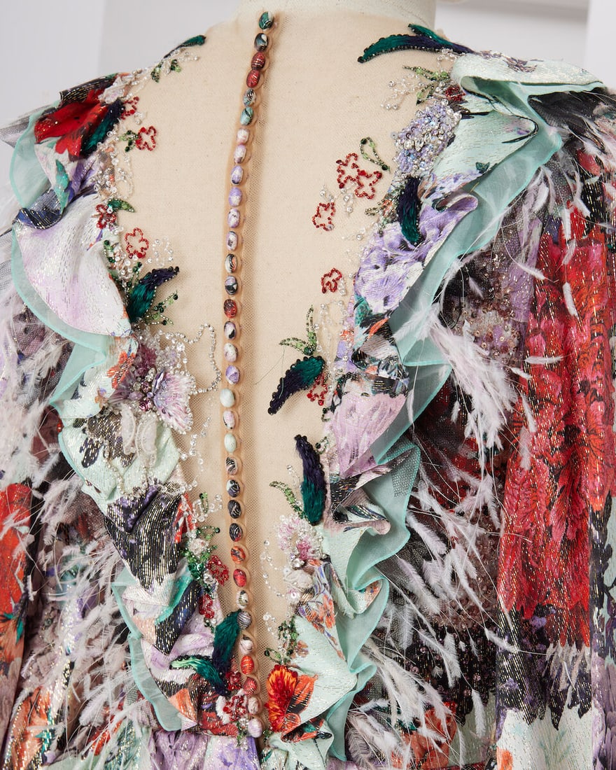 Ralph & Russo Haute Couture: Floral Silk Lurex Gown Autumn/Winter 2019, Runway Look 10 - 3