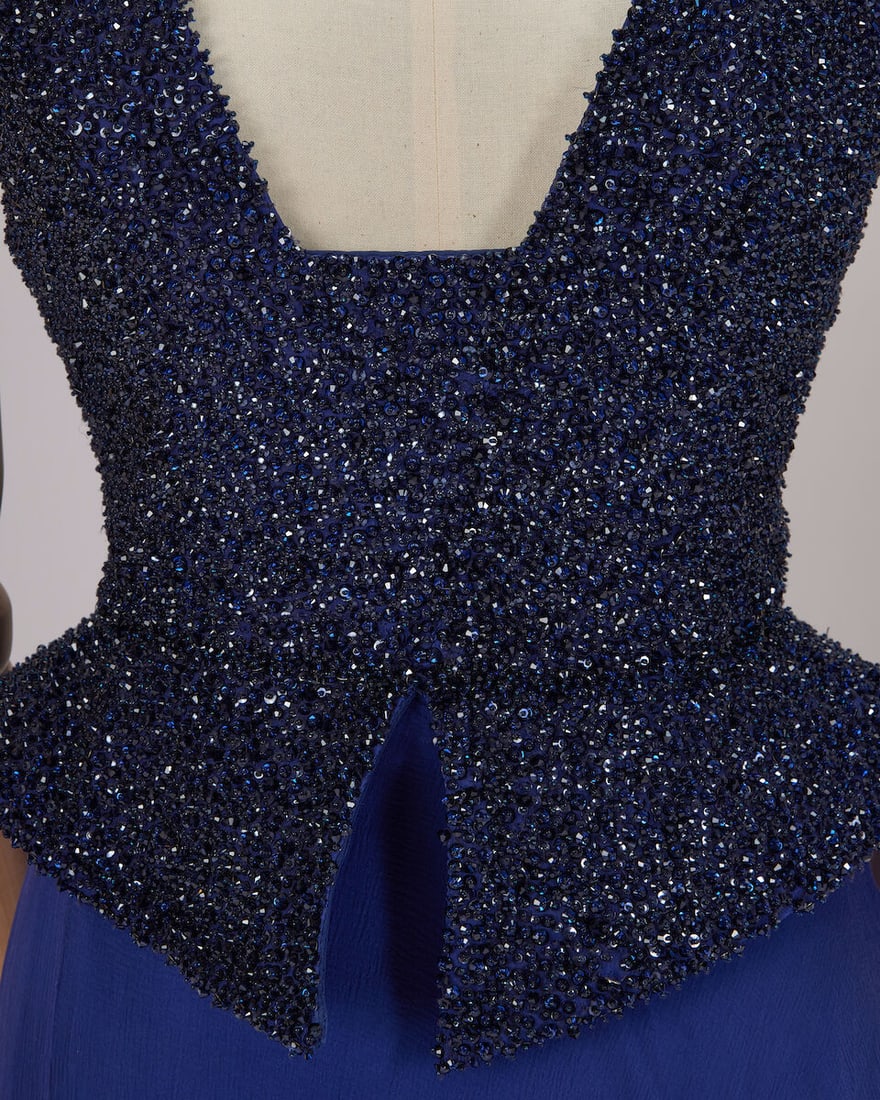 Ralph & Russo Haute Couture Exclusive: Midnight Blue Multi Layered Silk Chiffon Gown - 2