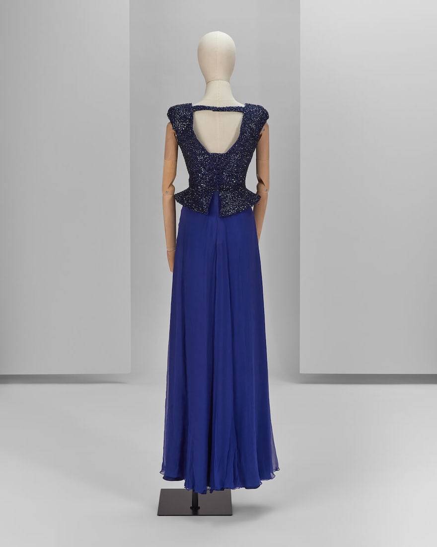 Ralph & Russo Haute Couture Exclusive: Midnight Blue Multi Layered Silk Chiffon Gown - 3