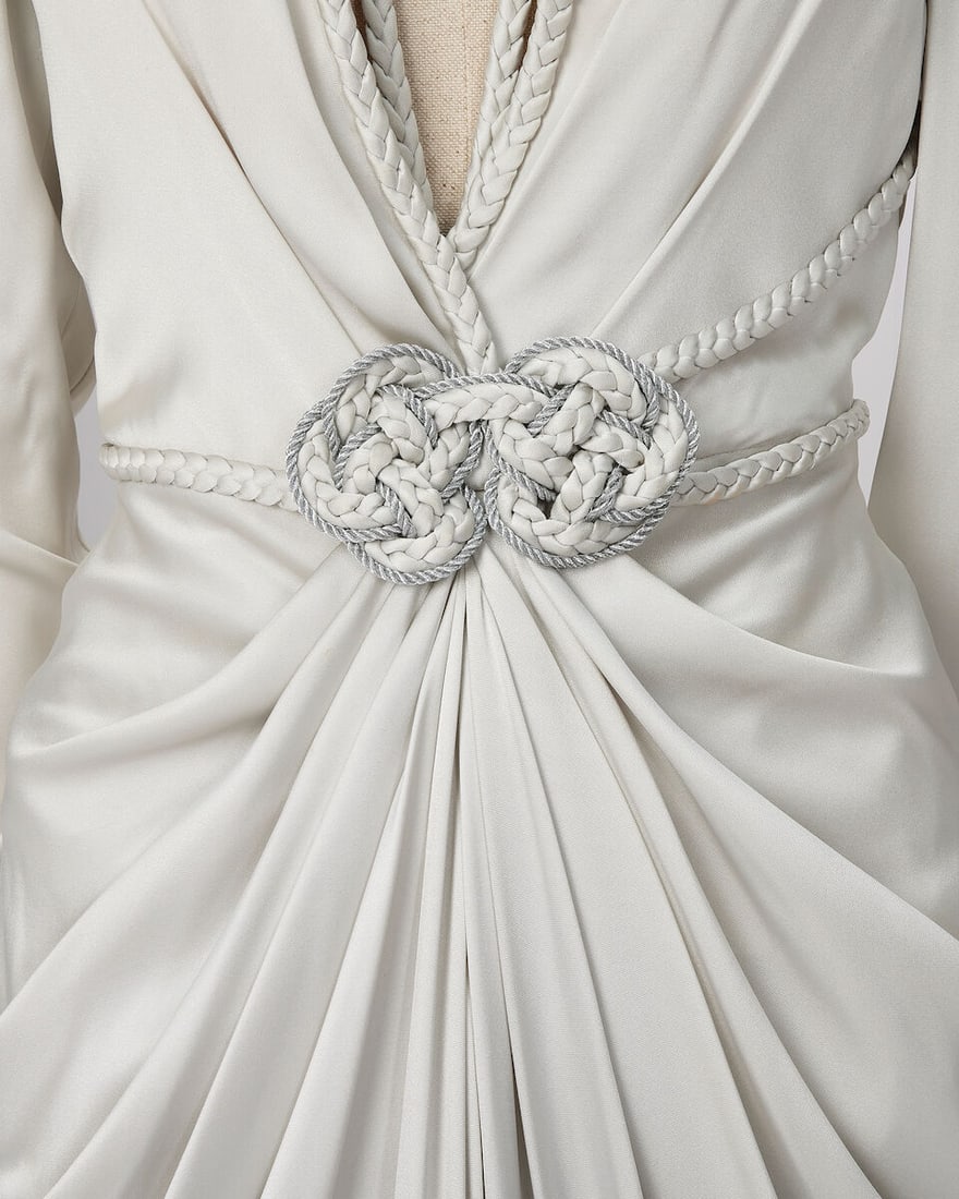 Ralph & Russo Haute Couture: Ice Grey Silk Satin Gown Autumn/Winter 2016, Runway Look 9 - 2