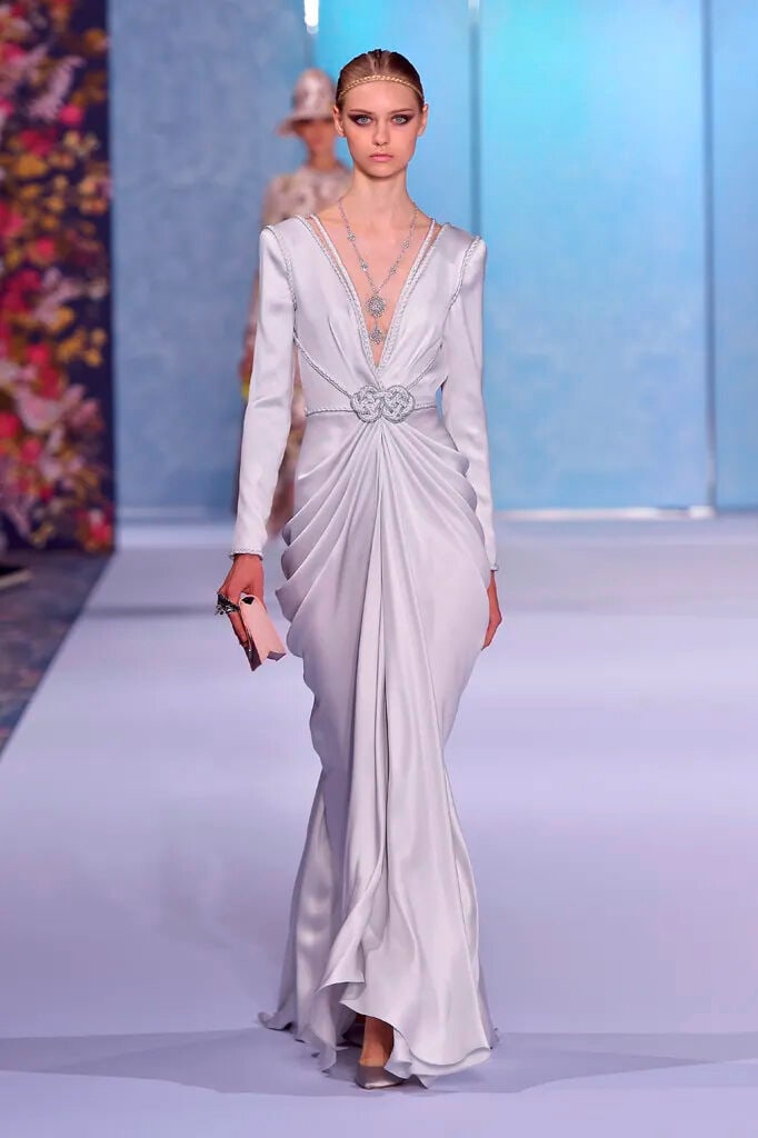 Ralph & Russo Haute Couture: Ice Grey Silk Satin Gown Autumn/Winter 2016, Runway Look 9 - 4
