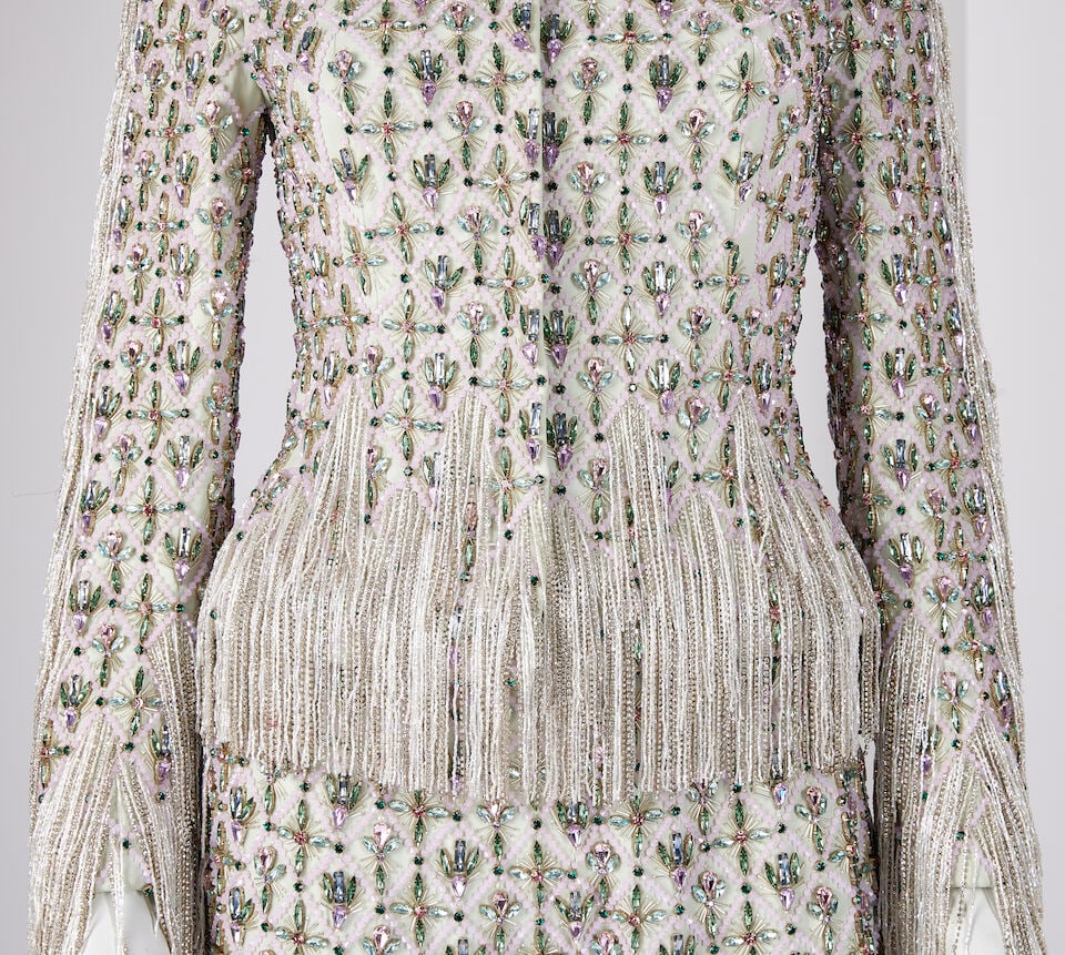 Ralph & Russo Haute Couture: Pale Mint Embroidered Trouser Suit Spring/Summer 2020, Runway Look  - 2