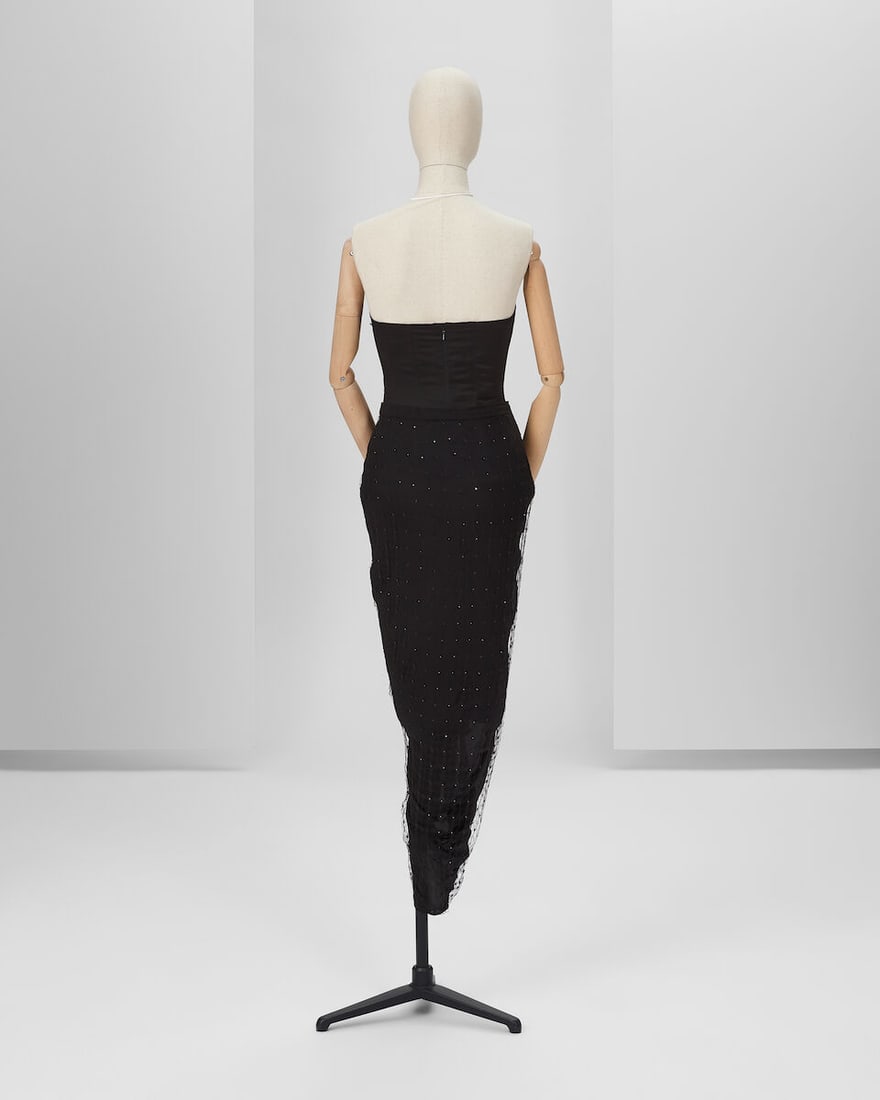 Ralph & Russo Haute Couture Exclusive: Black Embellished Net Skirt and Satin Bustier - 3