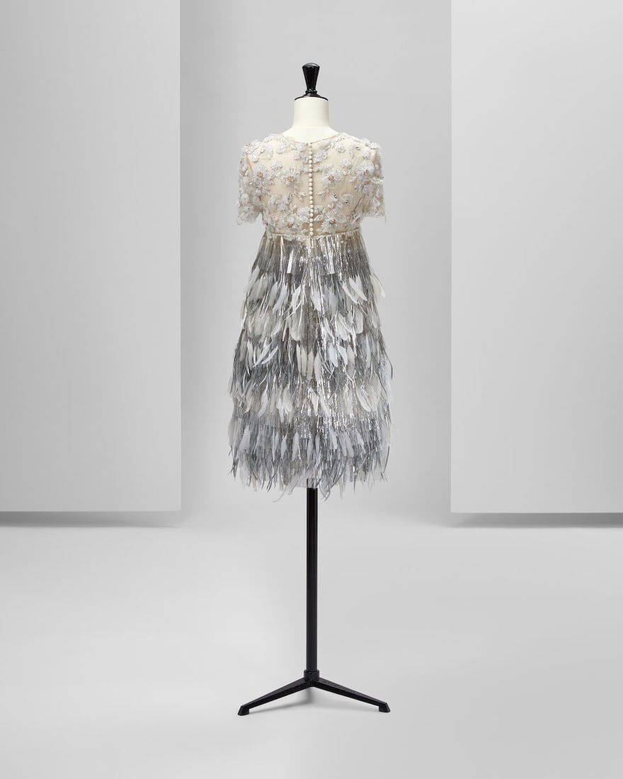 Ralph & Russo Haute Couture: Silver Foil Fringe and Feather Dress Spring/Summer 2017, Runway Loo - 3