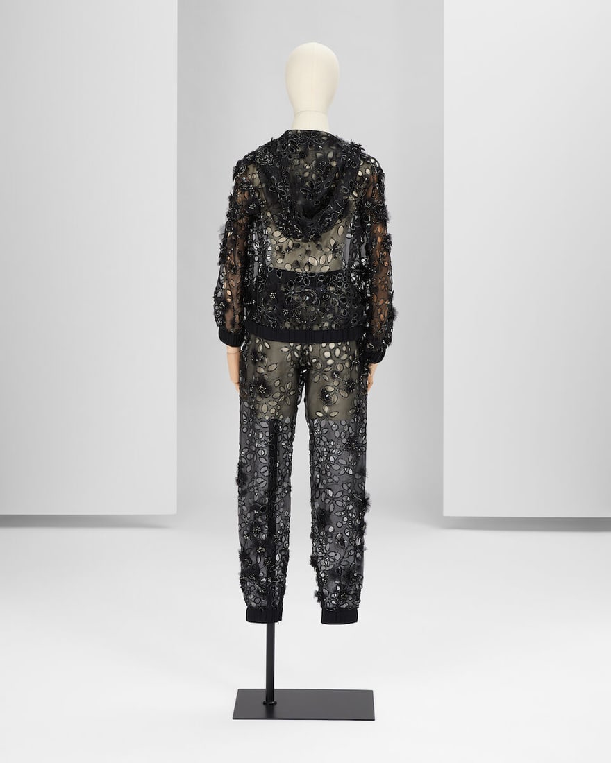 Ralph & Russo Haute Couture Exclusive: Black Embellished Hoodie Set - 3