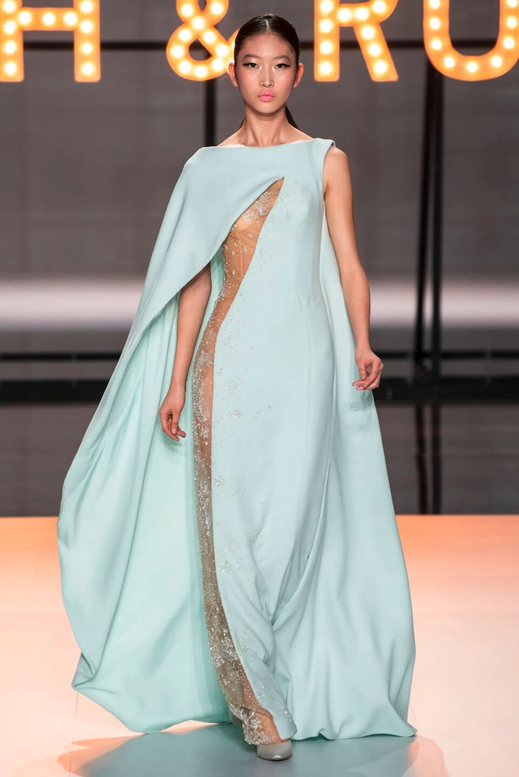 Ralph & Russo Haute Couture: Pale Mint Silk and Tulle Gown Spring/Summer 2019, Runway Look 47 - 4