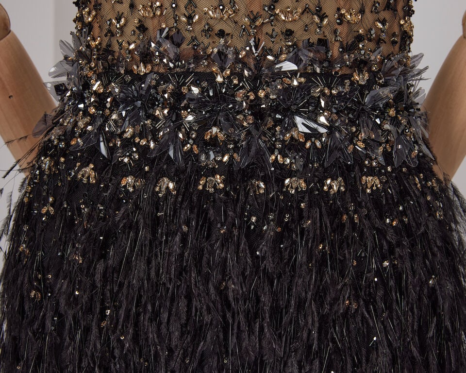 Ralph & Russo Haute Couture: Black Tulle Cocktail Dress Autumn/Winter 2018, Runway Look 10 - 2