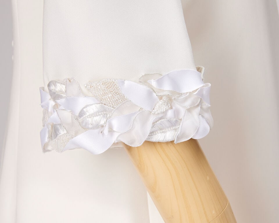 Ralph & Russo Haute Couture Exclusive: Off White Light Silk Crepe Mini Dress - 2