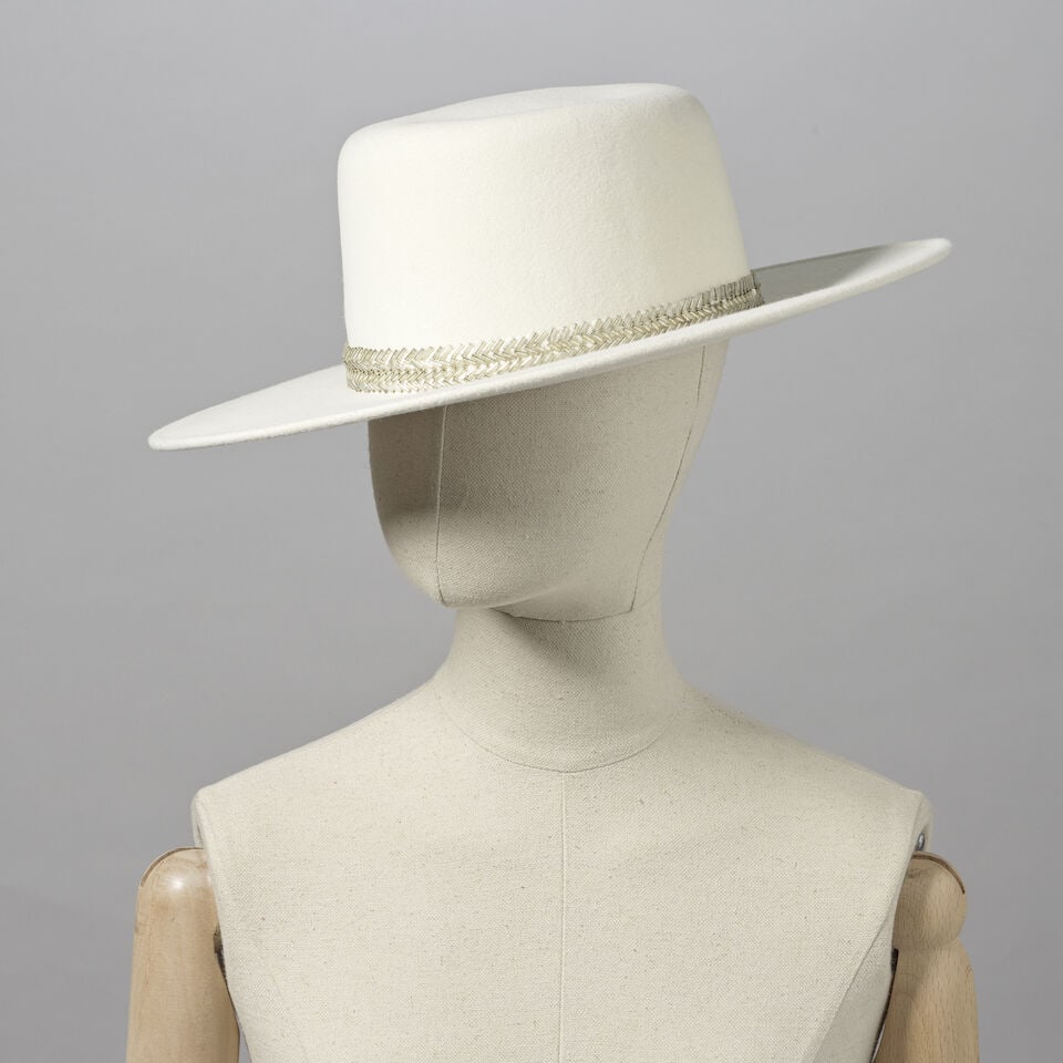 Ralph & Russo: Two Cream Fedora Hats - 3
