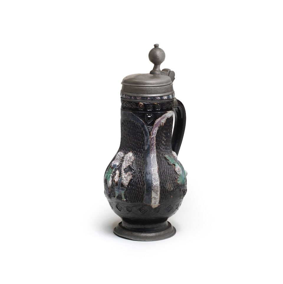 A Muskau pewter-mounted stoneware jug (Birnkrug), circa 1670 (1 of 1)
