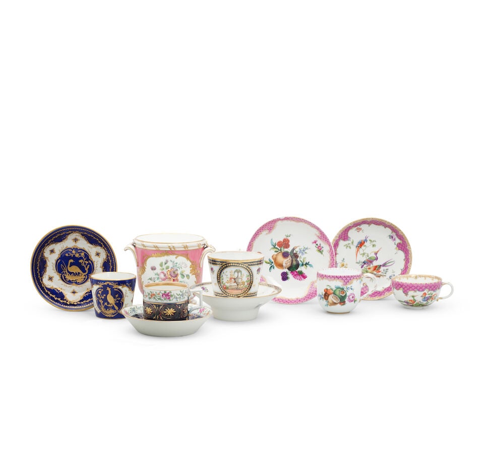 A group of European porcelain, including a Meissen cup and saucer, 19th century and later (1 of 1)