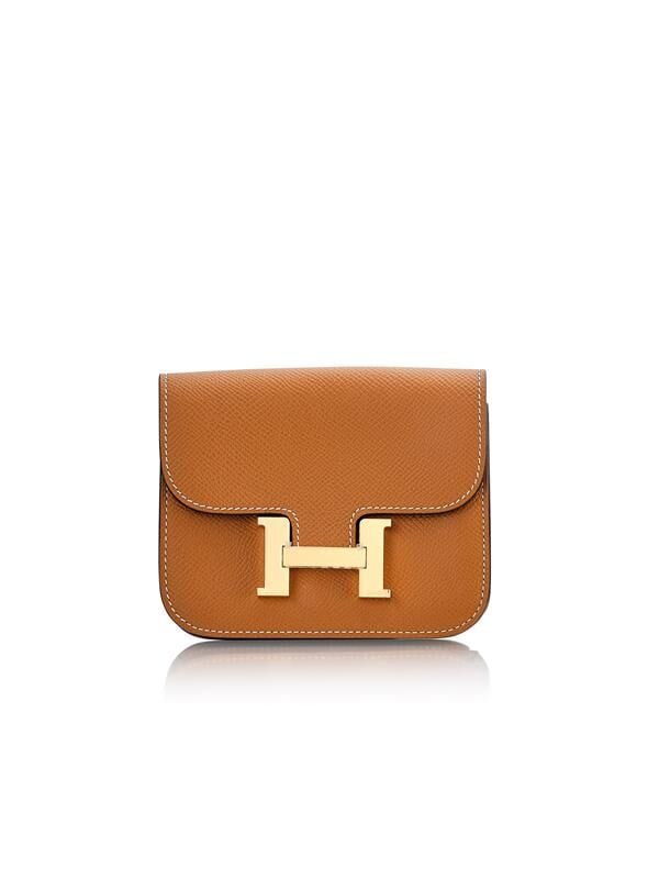 (NO RESERVE) HERMÈS: TOFFEE EPSOM CONSTANCE SLIM WALLET WITH GOLD HARDWARE 2023 (Includes s...: (NO RESERVE) HERMÈS: TOFFEE EPSOM CONSTANCE SLIM WALLET WITH GOLD HARDWARE 2023 愛馬仕：太妃糖色EPSOM牛皮CONSTANCE SLIM銀包