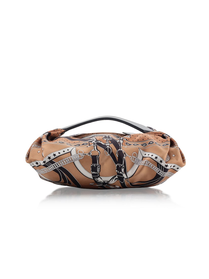 (NO RESERVE) HERMÈS: BISCUIT SILK AND BLACK VACHE HUNTER BALUSOIE BAG WITH PALLADIUM HARDWA...: (NO RESERVE) HERMÈS: BISCUIT SILK AND BLACK VACHE HUNTER BALUSOIE BAG WITH PALLADIUM