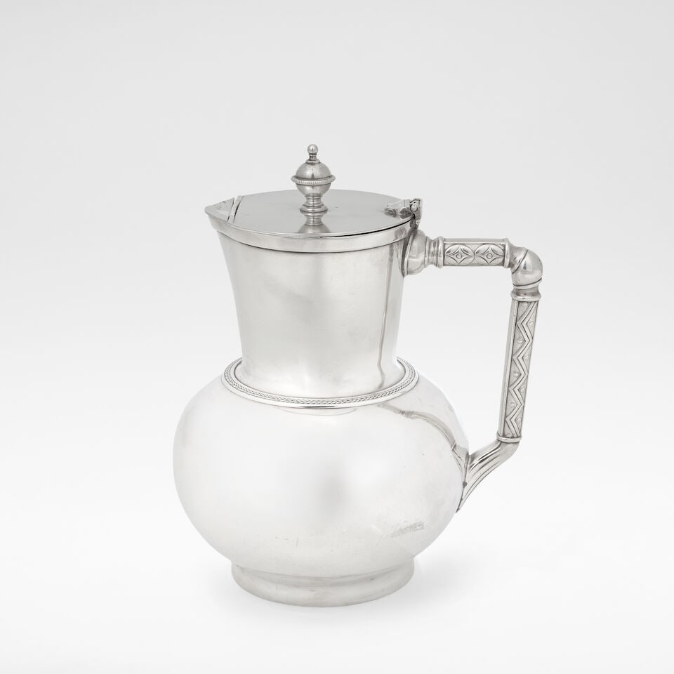 Christopher Dresser for Elkington & Co. Water jug, model no. 16587, circa 1881 (1 of 1)