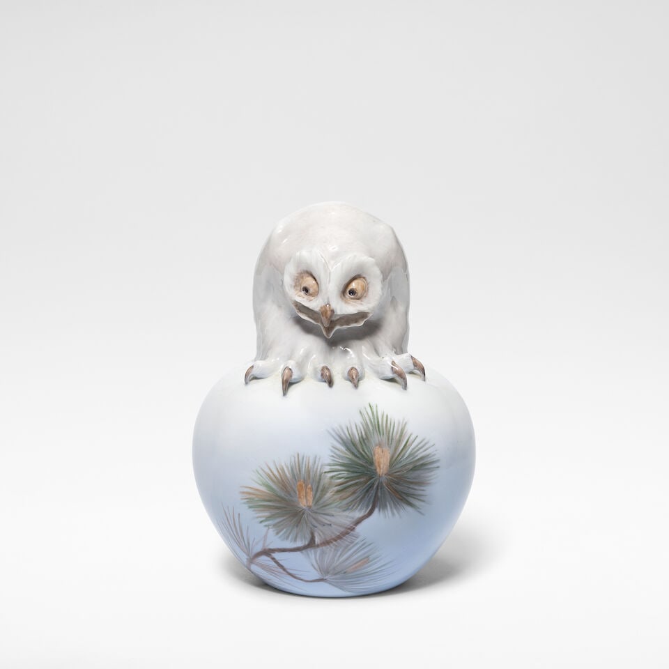Royal Copenhagen 'Owl on ball', model no. 1101, circa 1914