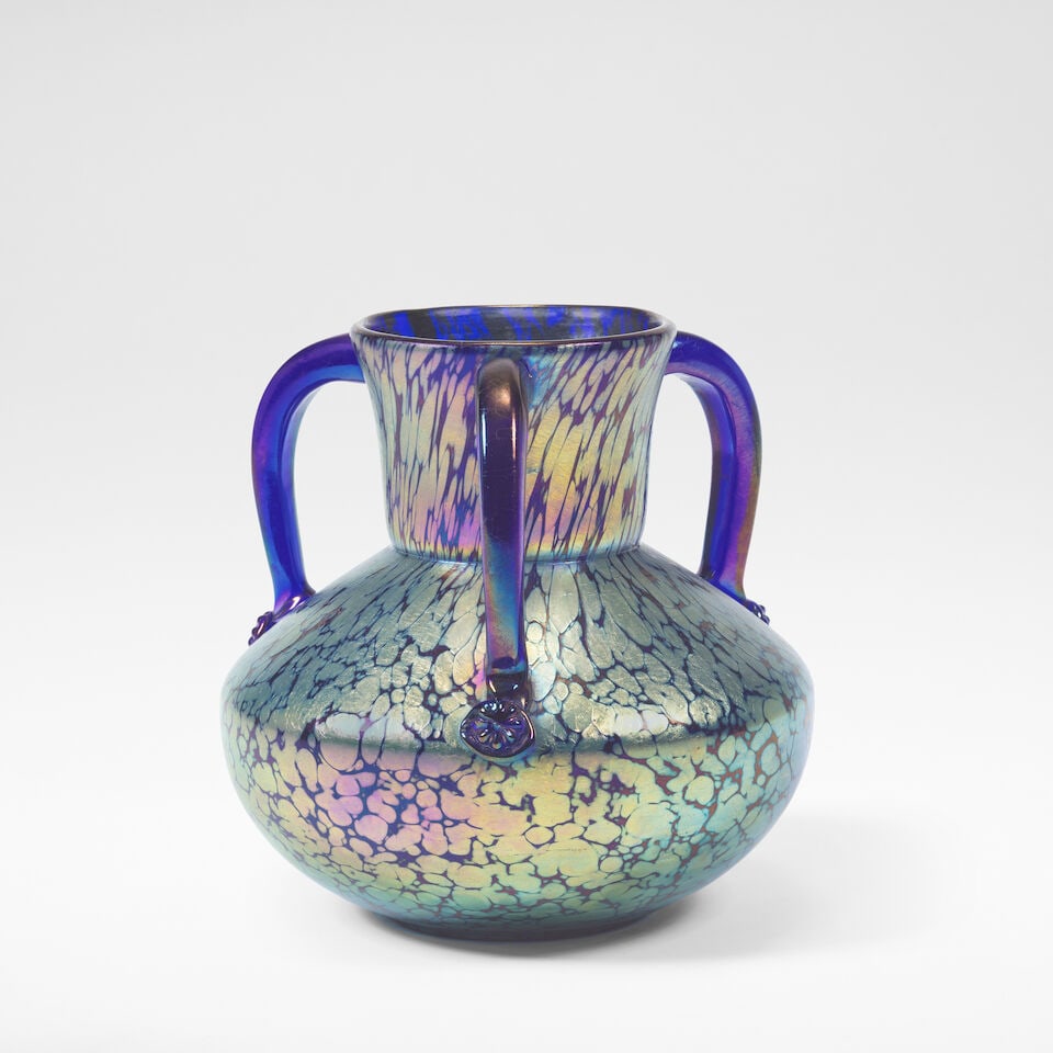 Loetz 'Papillon' three-handled vase, circa 1930 (1 of 1)