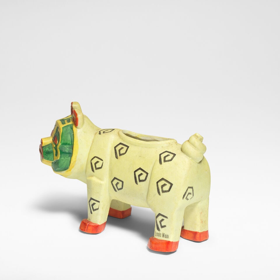 Louis Wain 'Lucky Bully Bulldog', spill vase, designed circa 1915, executed circa 1930 - 3