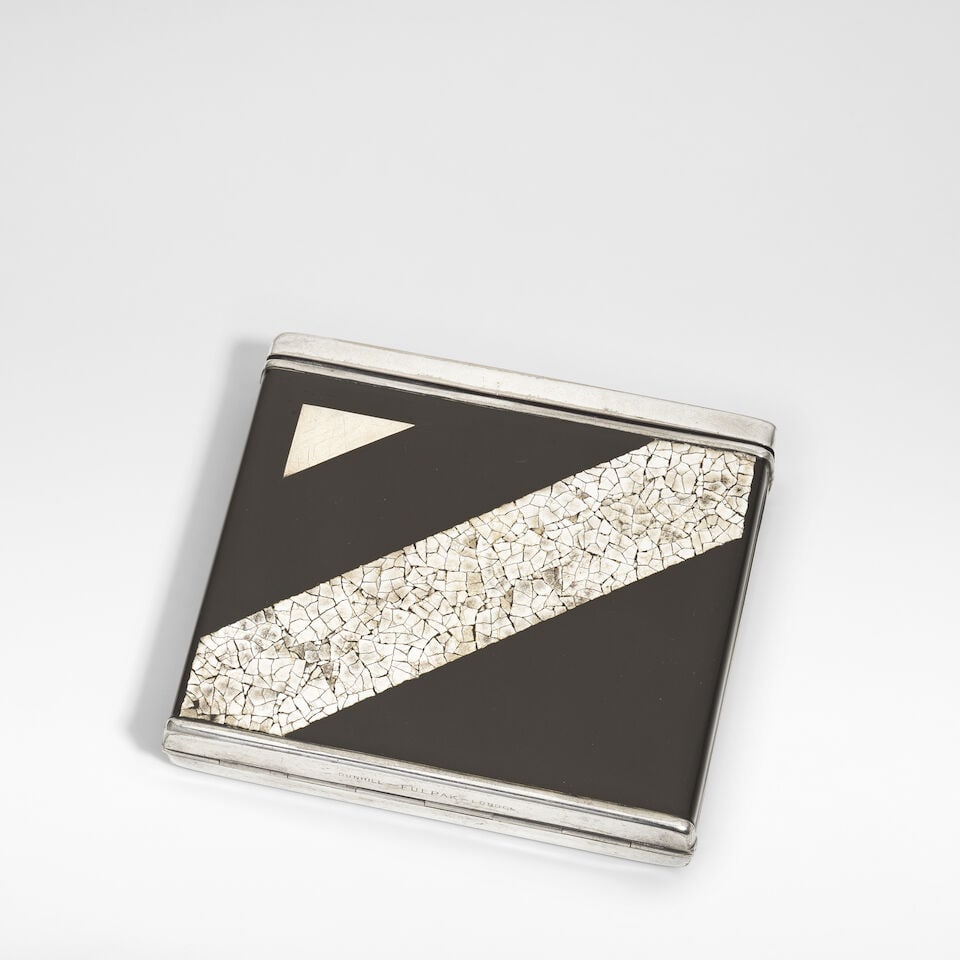 Dunhill 'Fulpak' cigarette case, circa 1930: Dunhill 'Fulpak' cigarette case, circa 1930 Coquille d'œuf lacquer on white metal. 8 cm high, 9 cm wide, 1.5 cm deep Impressed to the base DUNHILL - FULPAK - LONDON. For further information on th