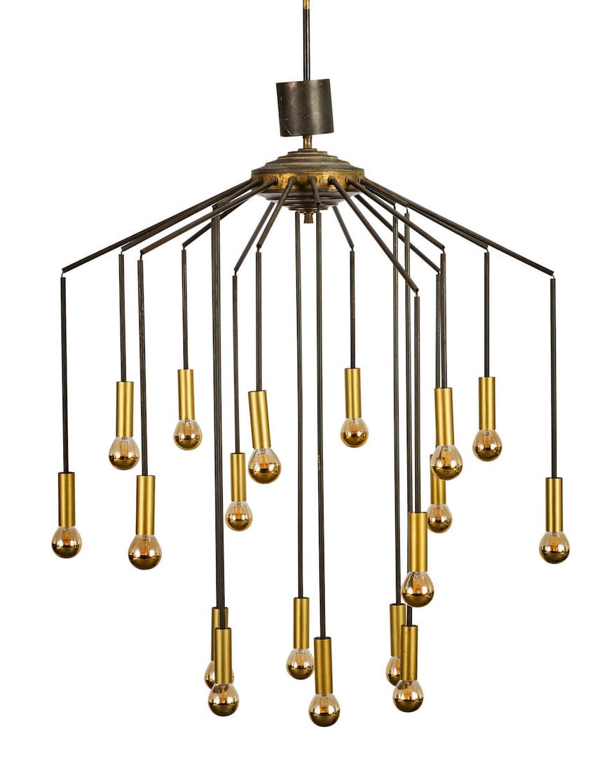 Attributed to Stilnovo Pair of chandeliers, circa 1950 - 5