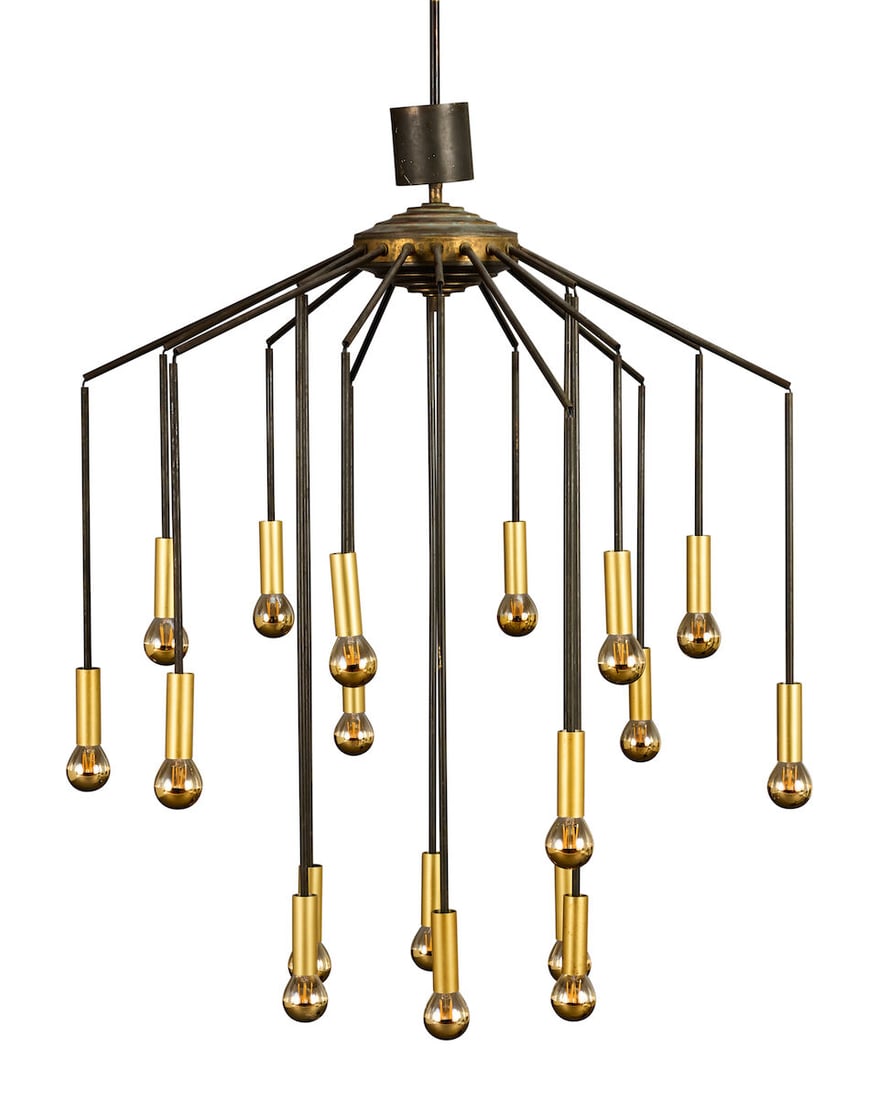 Attributed to Stilnovo Pair of chandeliers, circa 1950 - 6
