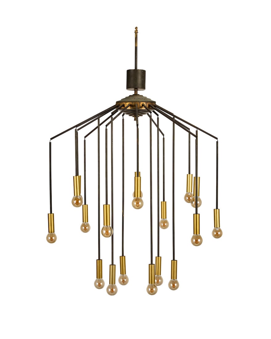 Attributed to Stilnovo Pair of chandeliers, circa 1950 - 8