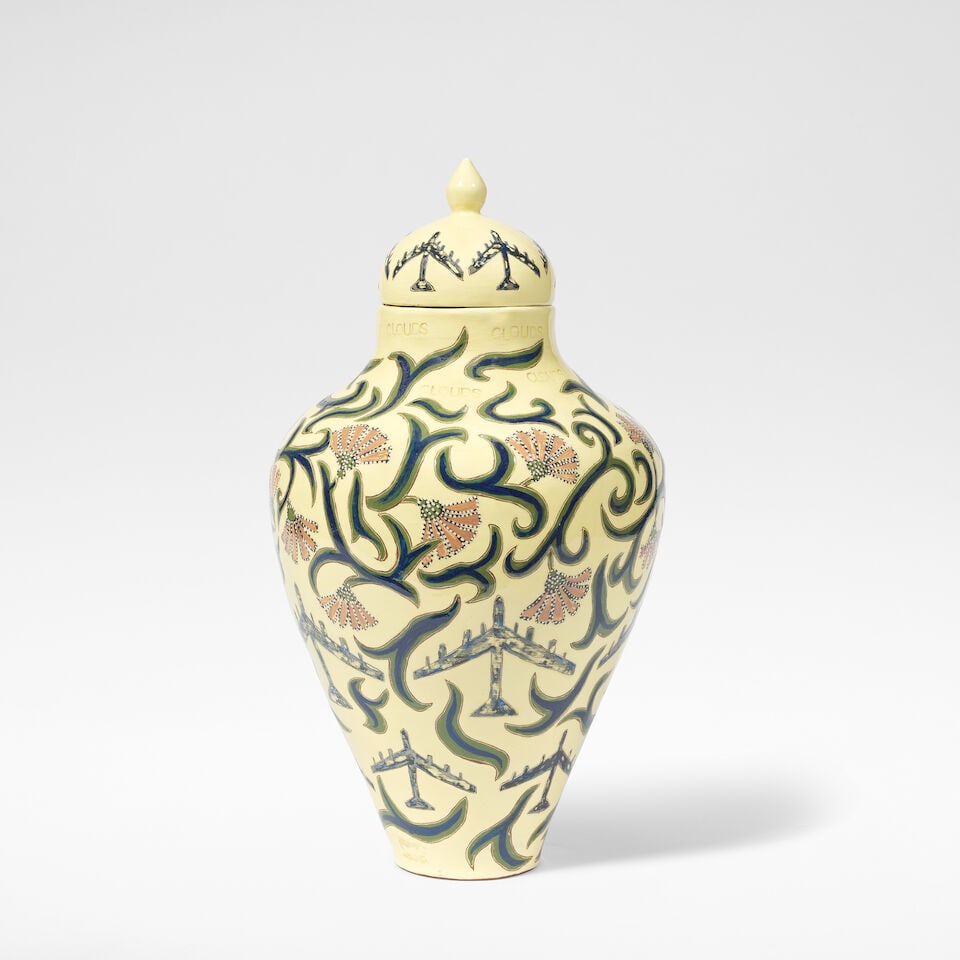 Kitty Shepherd 'Gilly Flowers and B52 Bombers Ceramic Jar', 2004