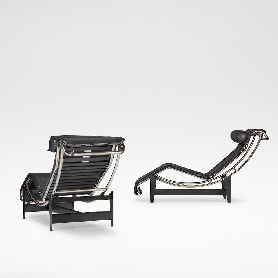 Charlotte Perriand, Pierre Jeanneret and Le Courbusier for Cassina 'LC-4', pair of chaise lounge... - 2