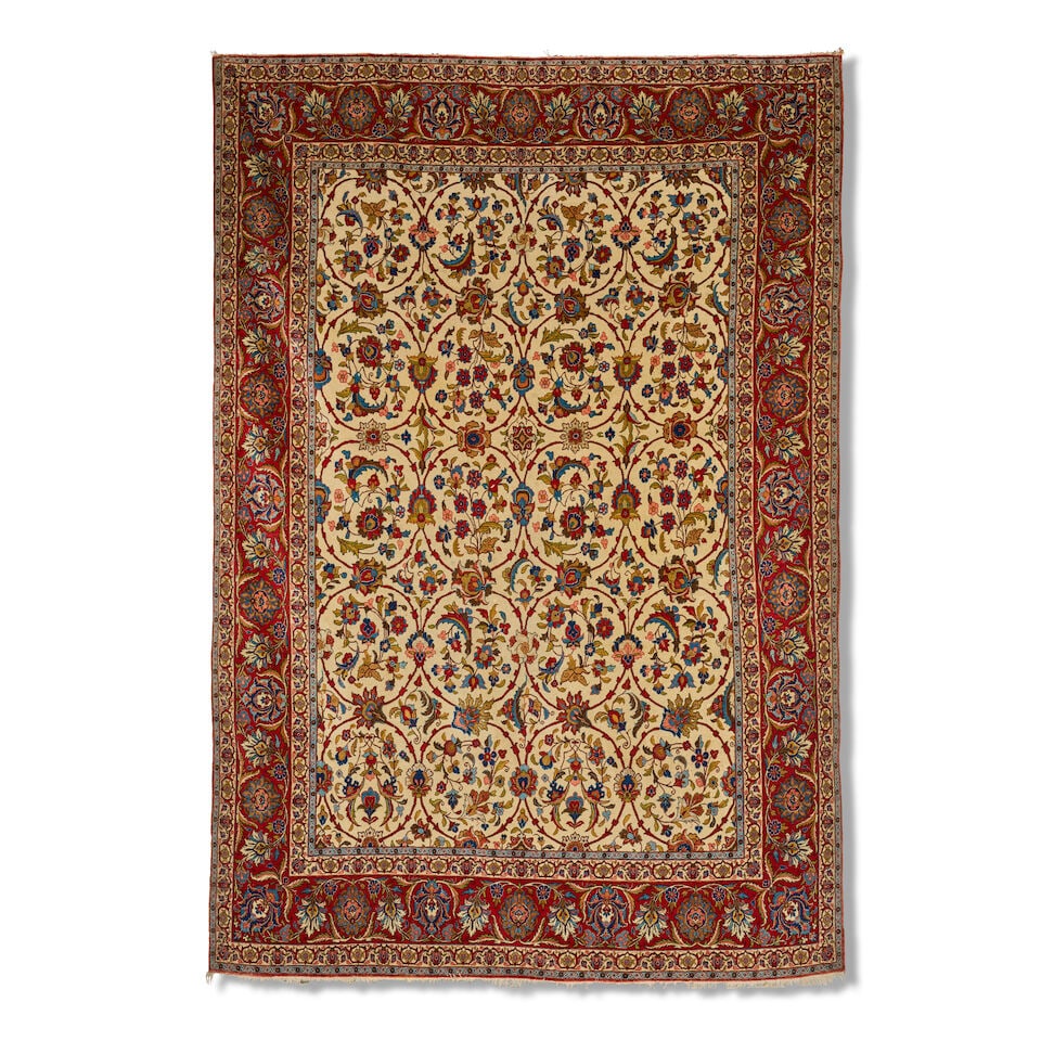 An Isfahan carpet Central Persia 330cm x 214cm (1 of 1)