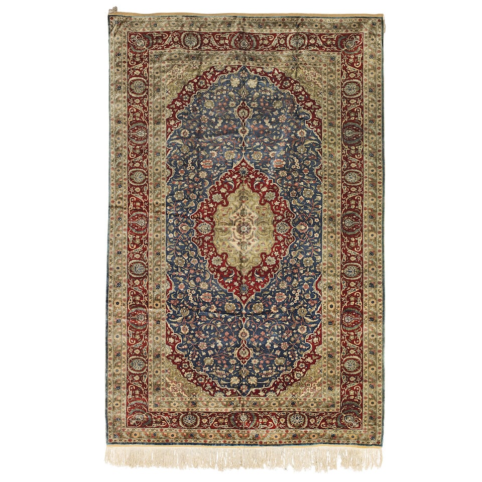 A silk and metal thread Hereke carpet West Anatolia, circa 1950 311cm x 198cm (1 of 1)