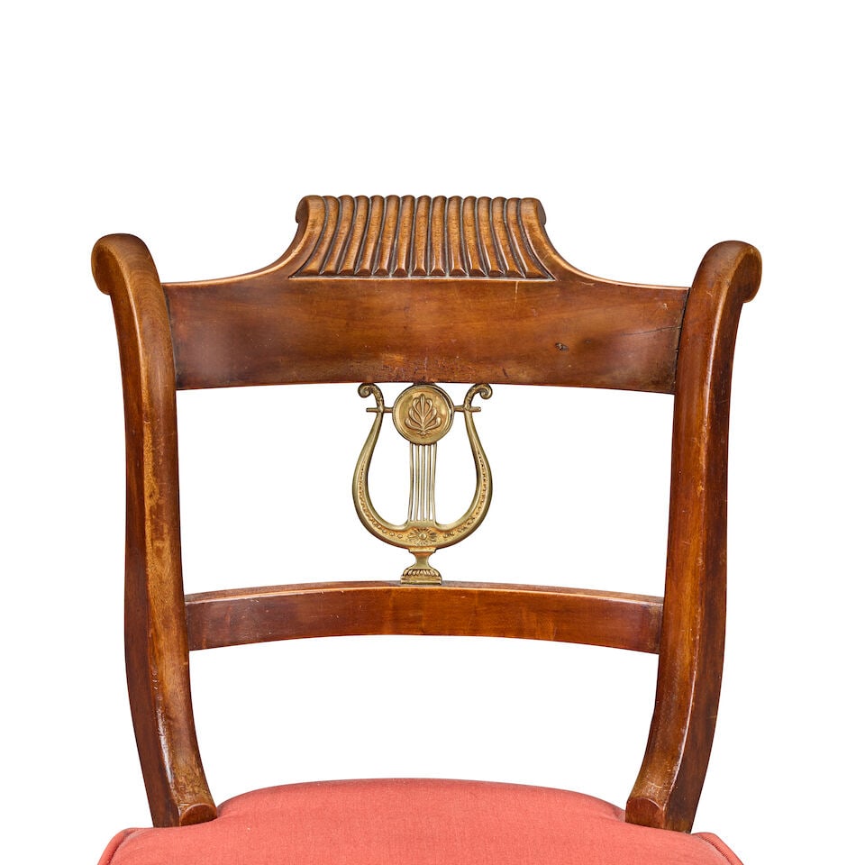 A near or matched pair of Regency harpist stoolsOne stool is mahogany and circa 1815, the other ... - 2