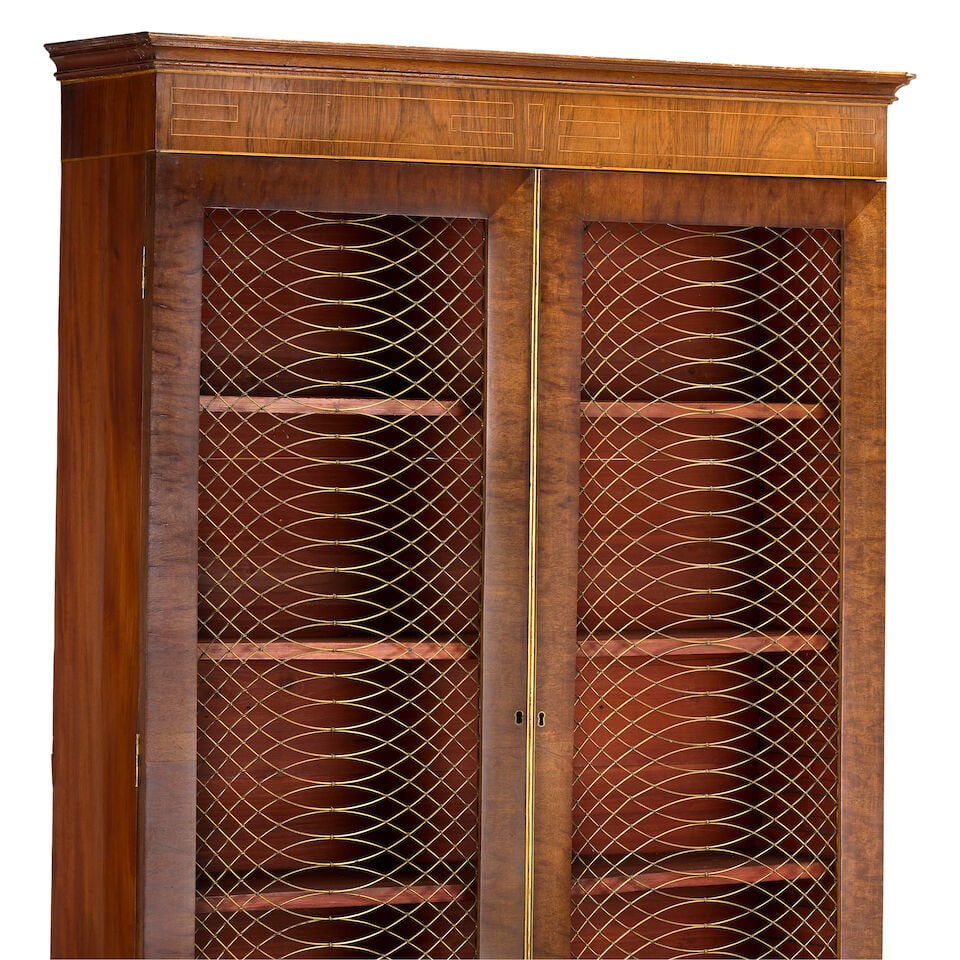 A pair of late George III or Regency mahogany and rosewood library bookcases 1795-1810 (2) - 2