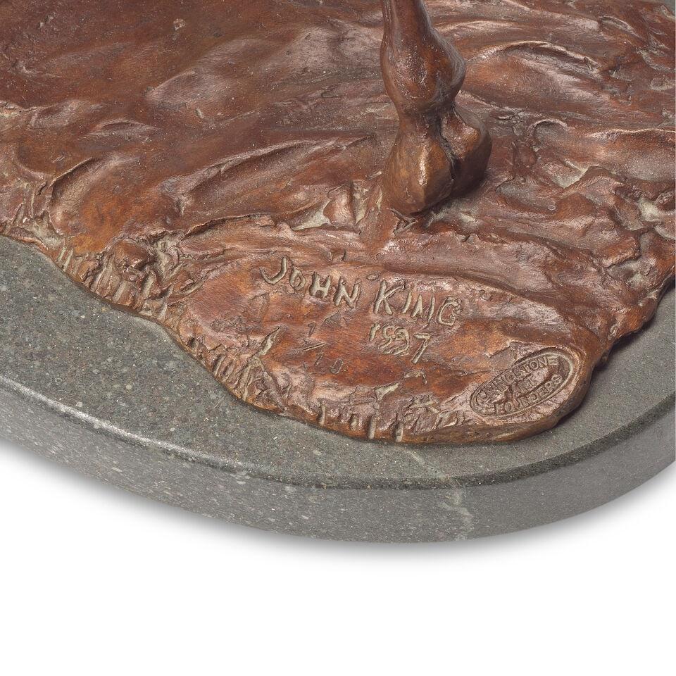 A patinated bronze model of a hunter on camelback - 2