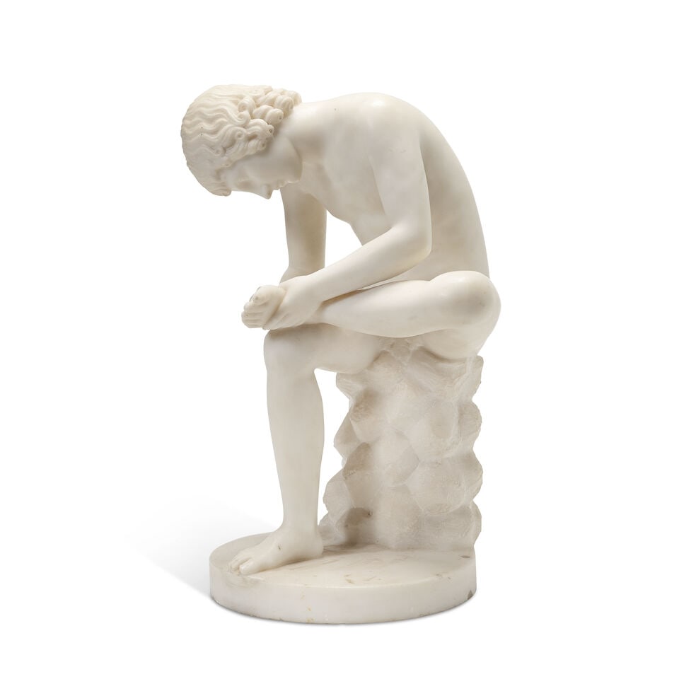 An Italian carved white marble figure of The Spinario After the antique, probably late 19th cent... - 3